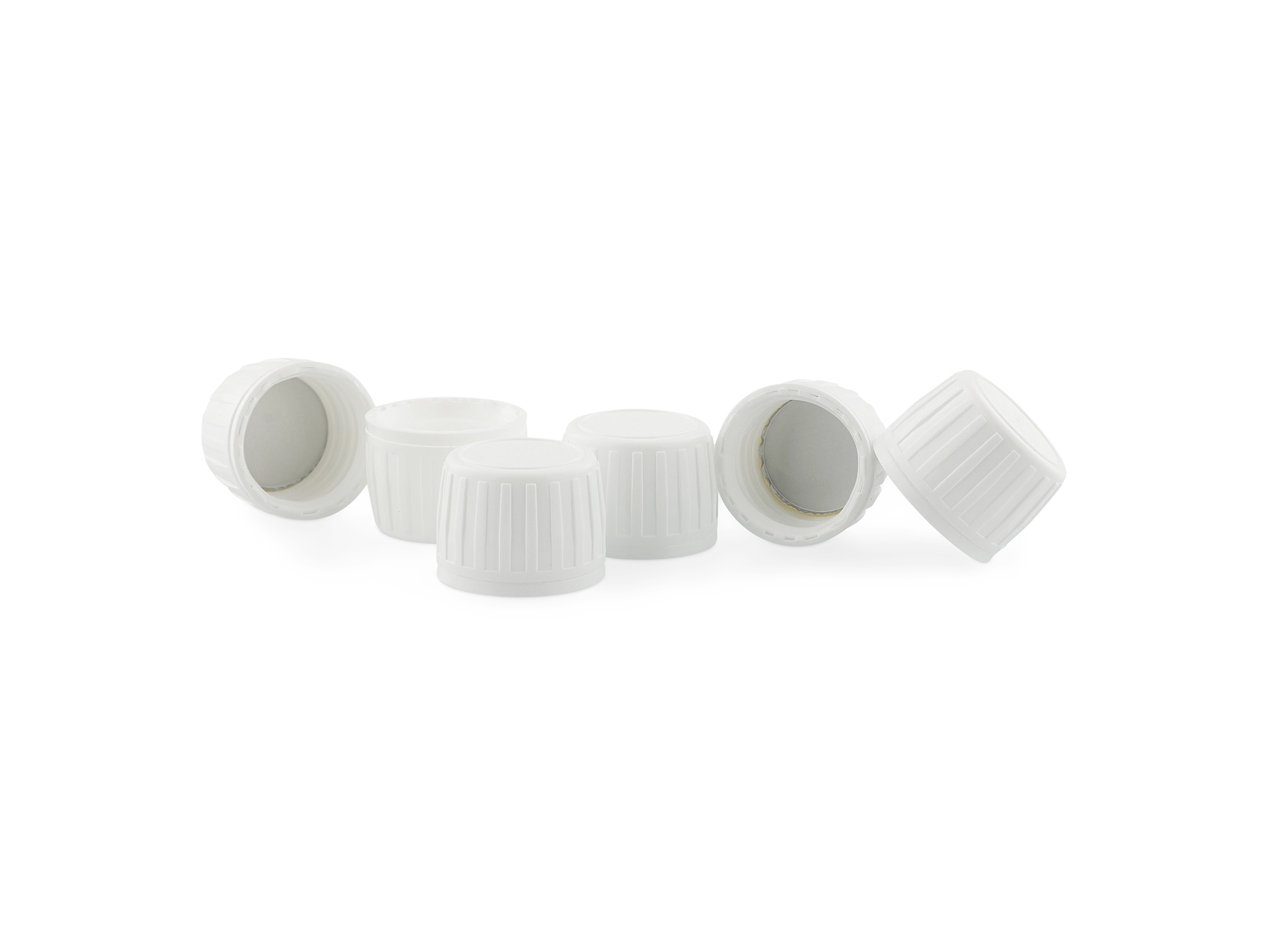 Witte dopjes voor plastic flessen