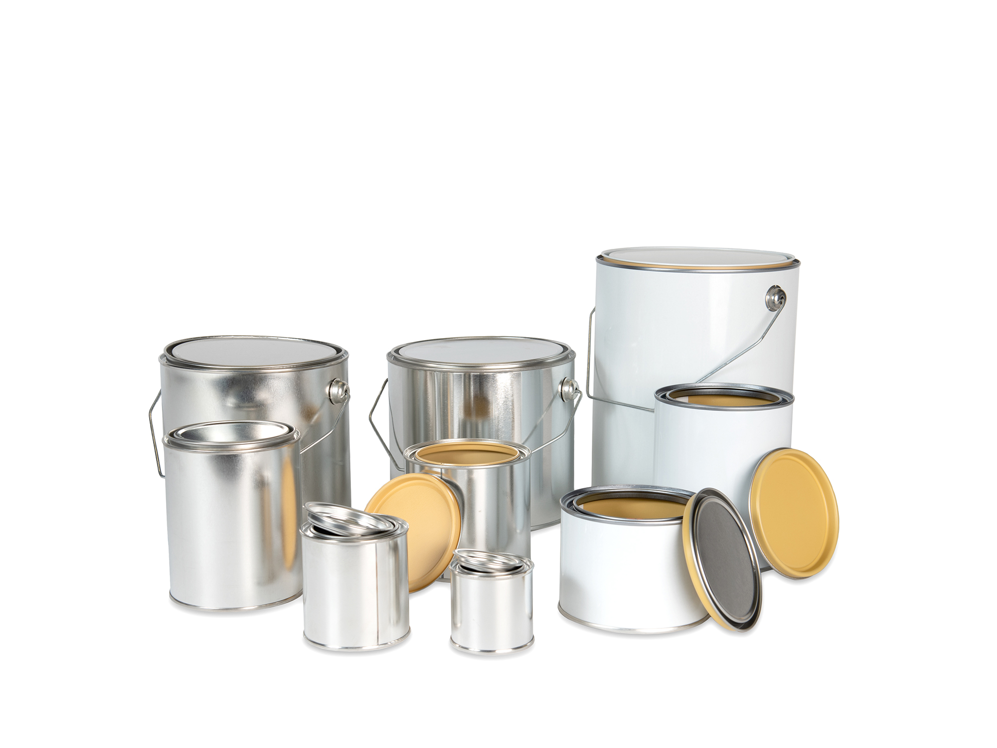 Ronde blikken blank en coating met deksel