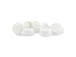 Witte doppen voor plastic flessen