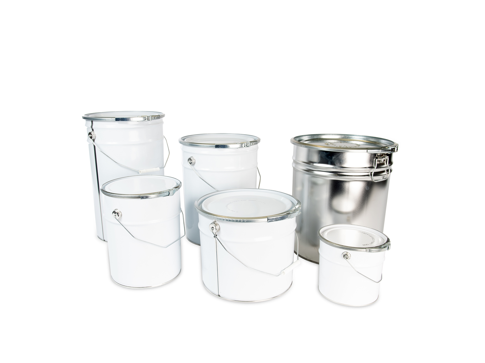 Pail met deksel en ring blank en wit