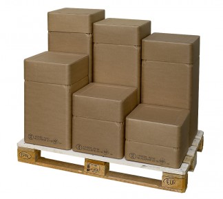 Kartonnen dozen op pallet