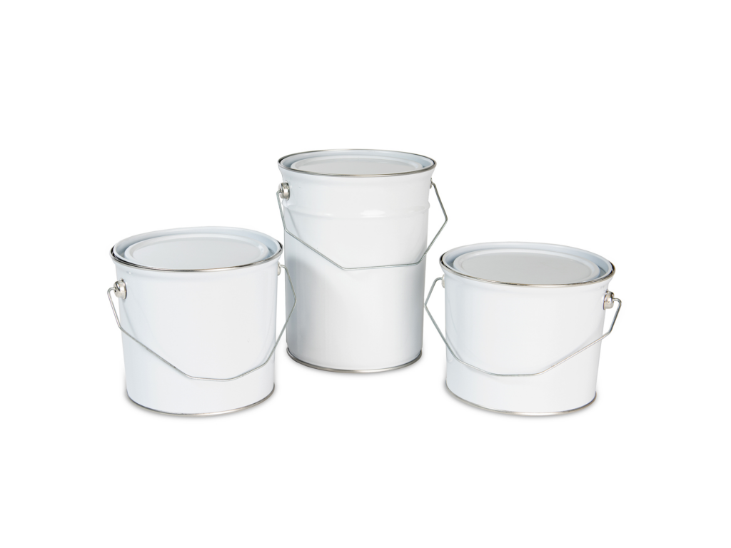 Metalen pails met drukdeksel