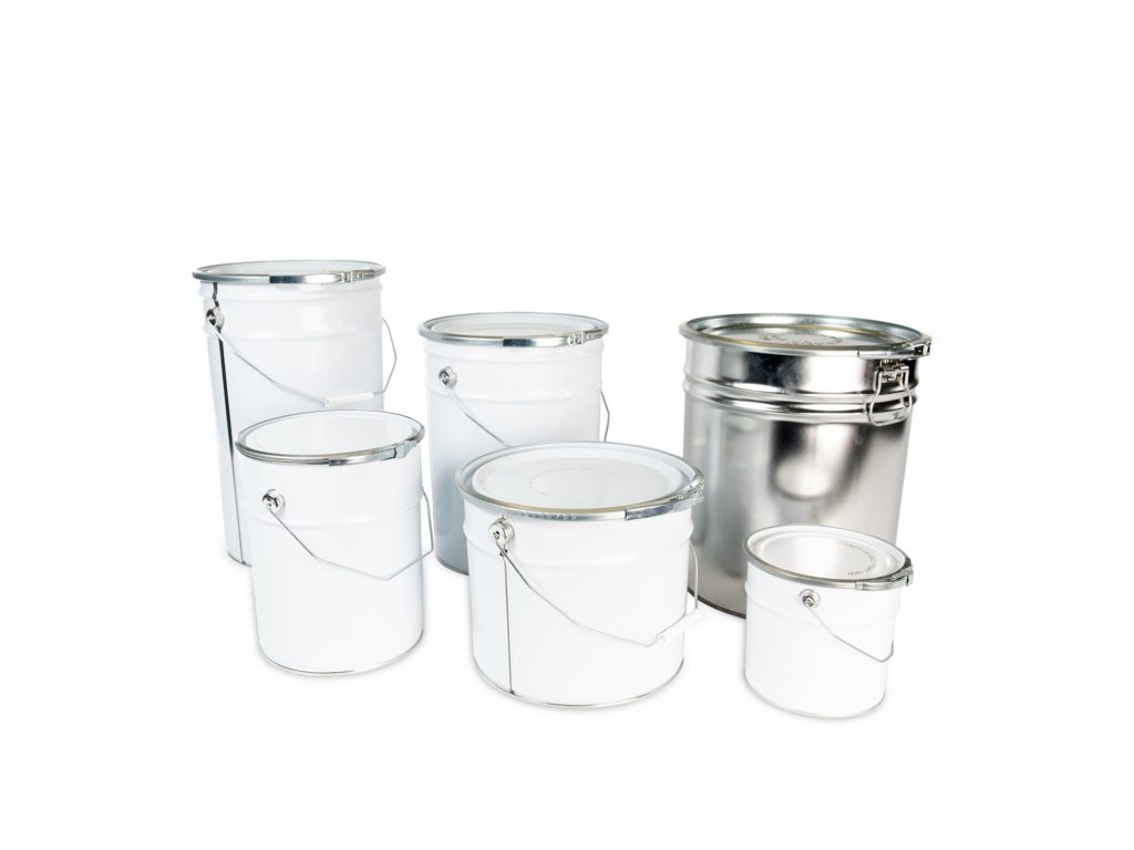 Metalen pails met deksel